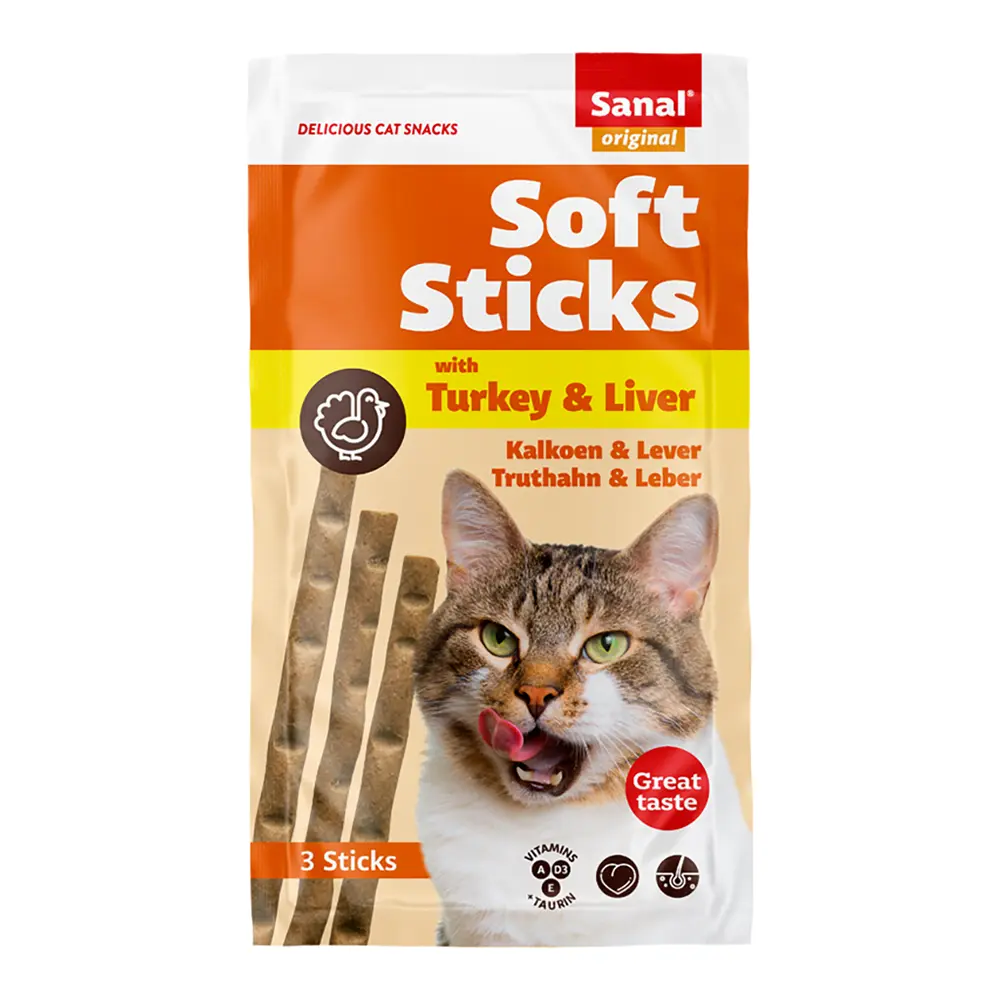 Sanal Cat - Soft Sticks Turkey & Liver