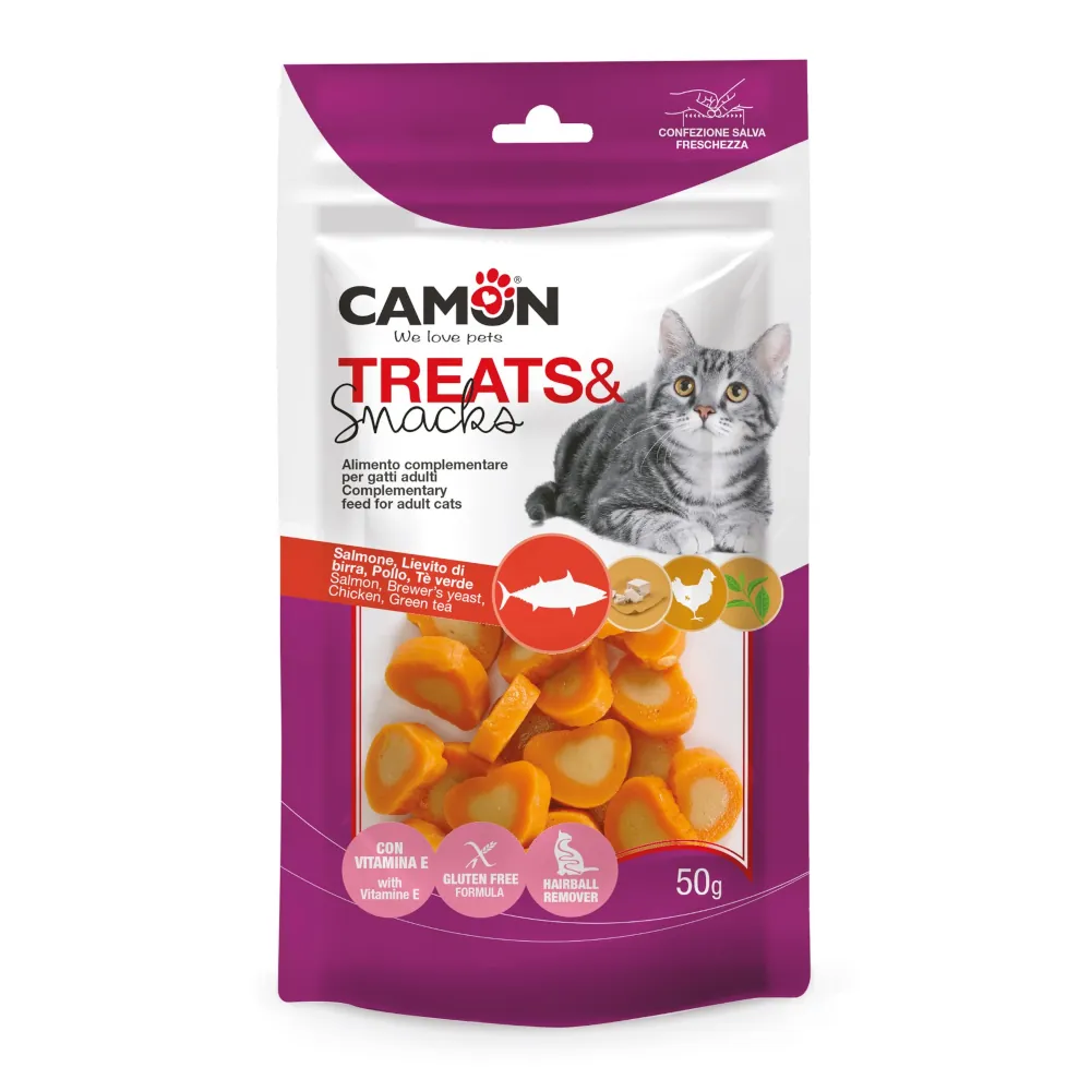 Soft Snack com Salmão e Frango para Gatos - Camon