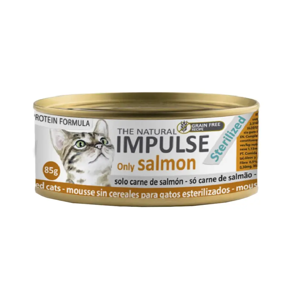 The Natural Impulse Grain Free Gato Adulto Esterilizado - Mousse Salmão