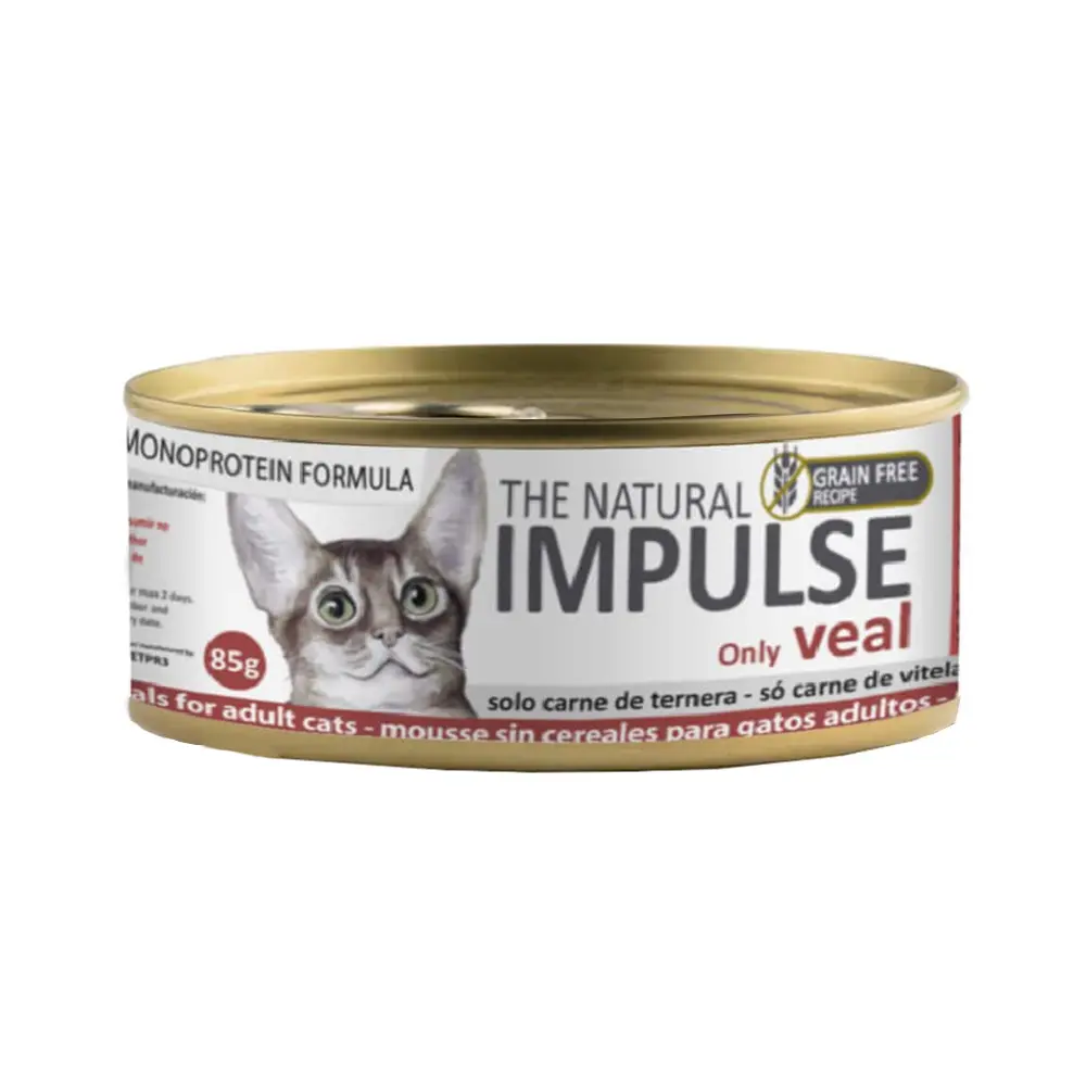 The Natural Impulse Grain Free Gato Adulto - Mousse Vitela