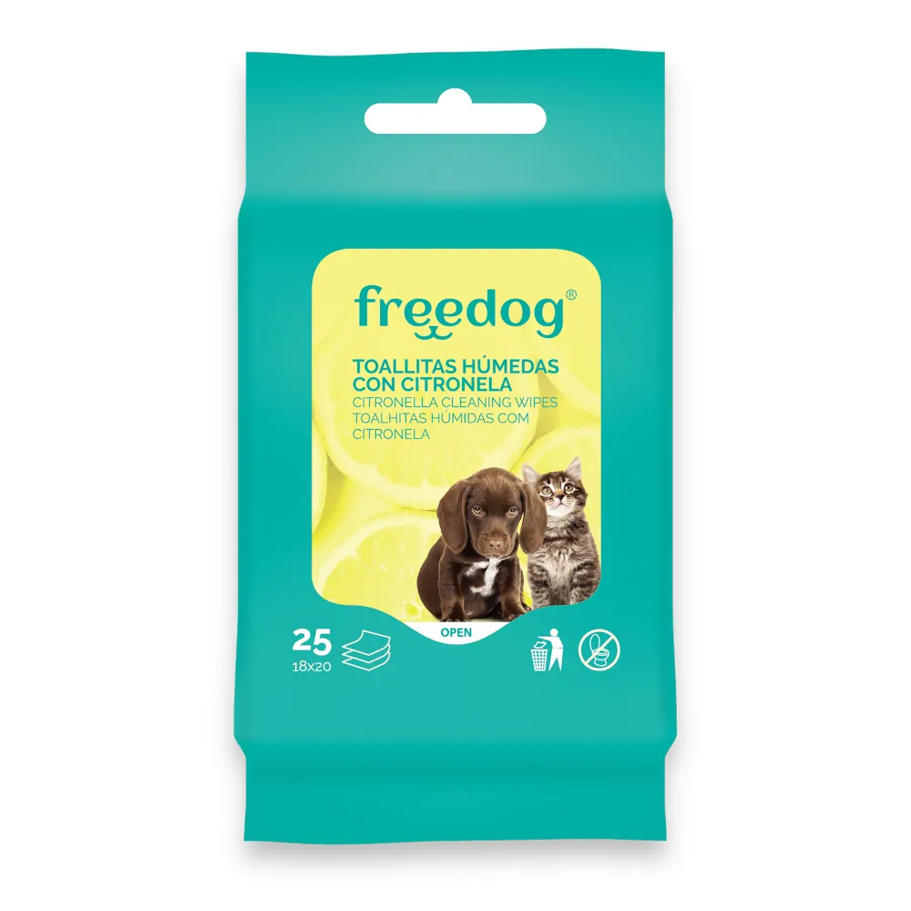Toalhitas Húmidas Citronela - Freedog