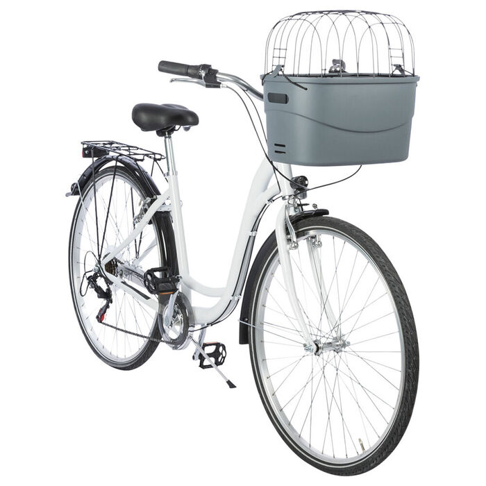 Cesto Plástico com Tampa em Arame para Bicicleta - Trixie