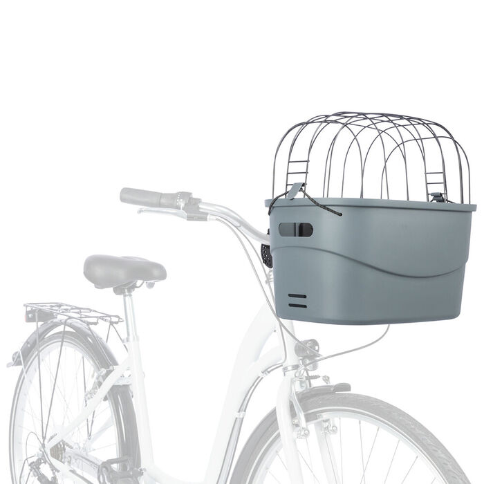 Cesto Plástico com Tampa em Arame para Bicicleta - Trixie