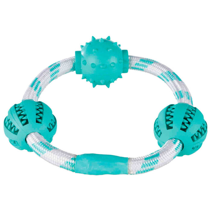 Dentafun - Argola em Corda com Bolas - Trixie