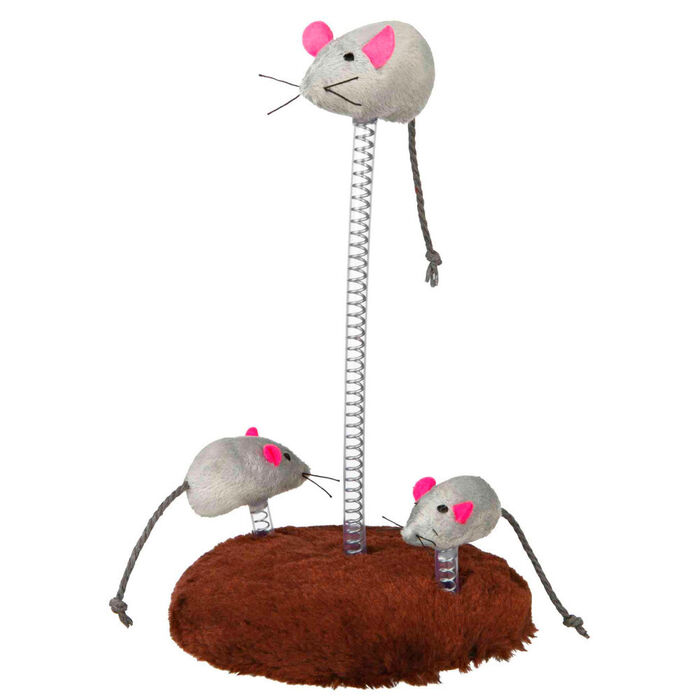 Família de Ratos em Peluche com Base e Mola - Trixie
