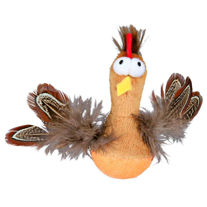 Frango Sempre-em-Pé em Peluche com Penas - Trixie