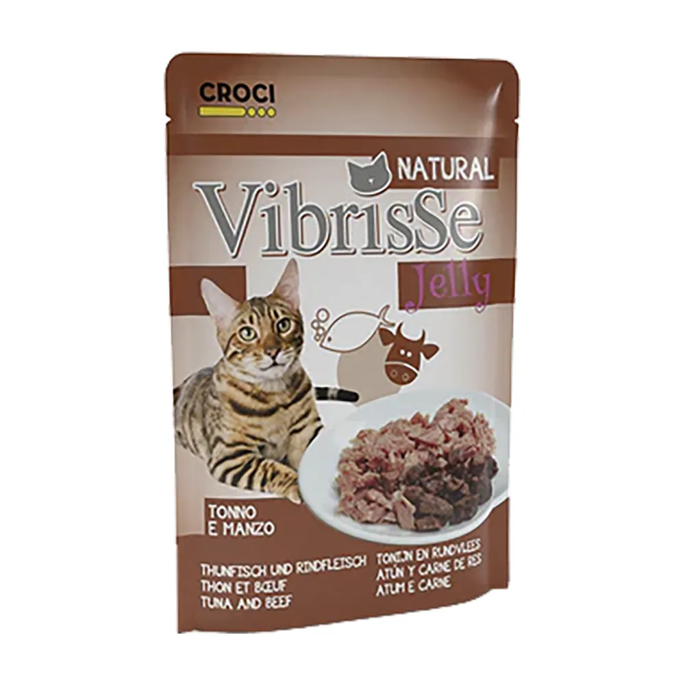 Vibrisse Jelly - Atum e Carne de Vaca para Gatos