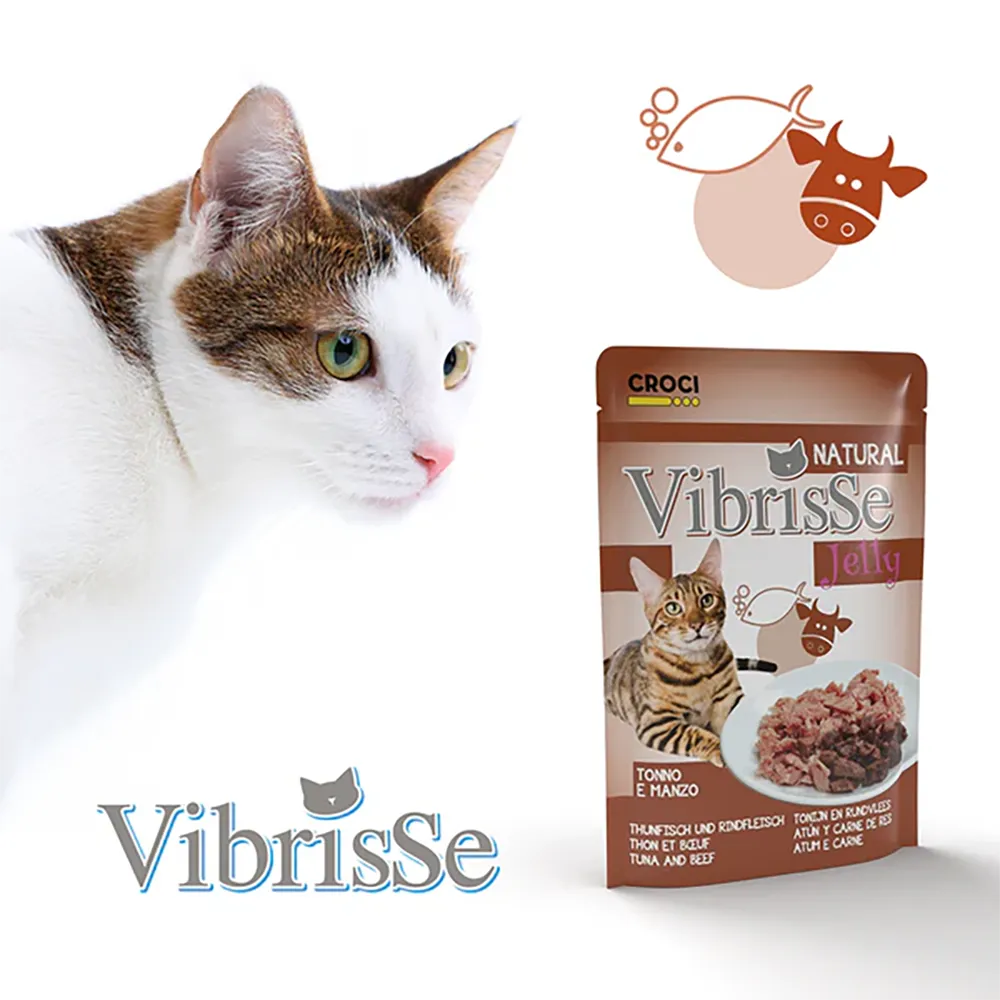 Vibrisse Jelly - Atum e Carne de Vaca para Gatos