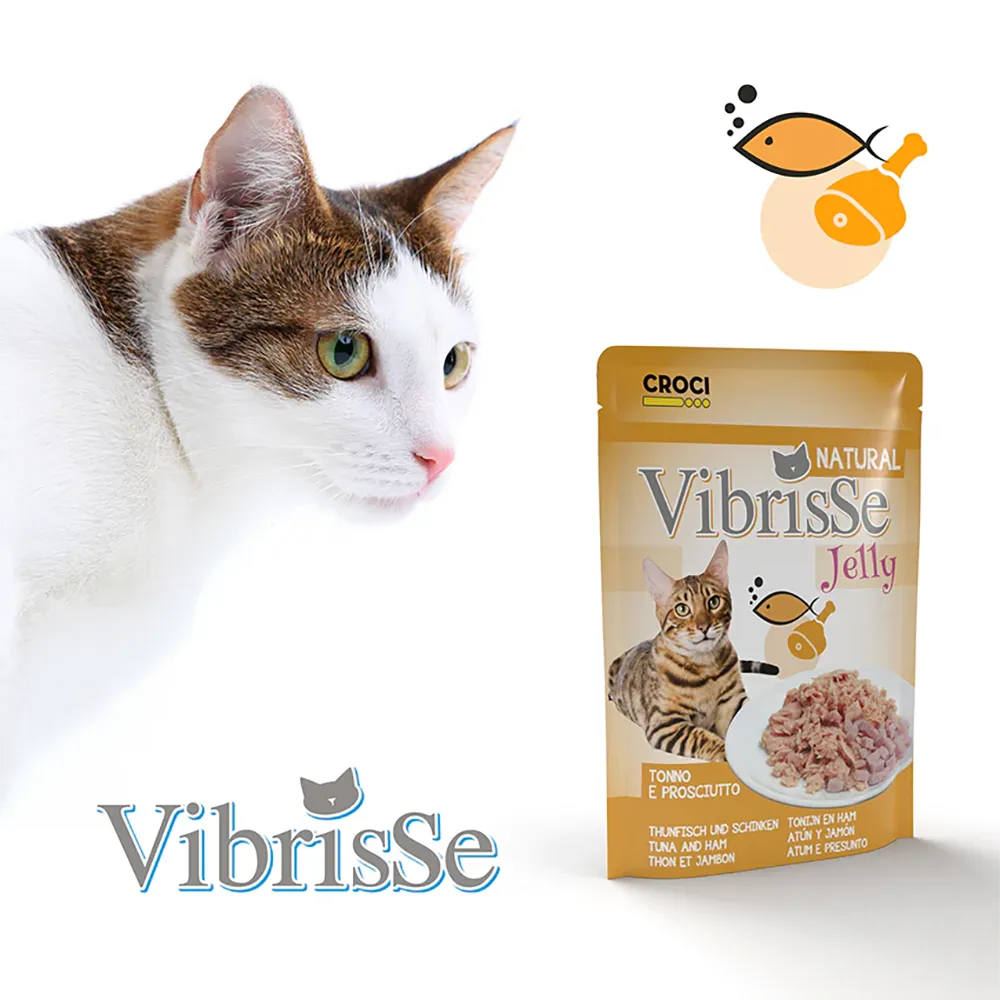 Vibrisse Jelly - Atum e Fiambre de Frango para Gatos