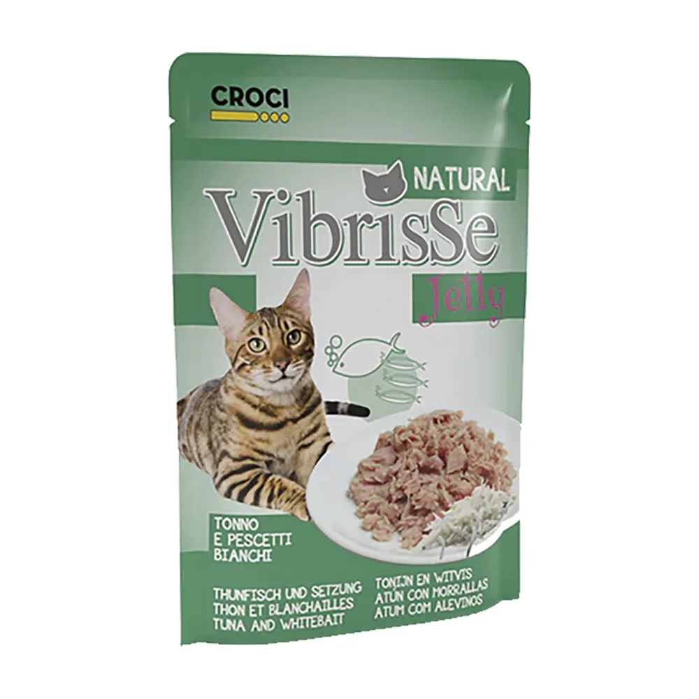 Vibrisse Jelly - Atum e Peixe Branco para Gatos