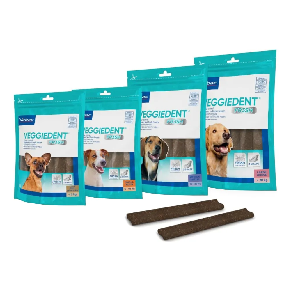 Virbac Veggiedent Fr3sh - Snacks Dentários para Cães