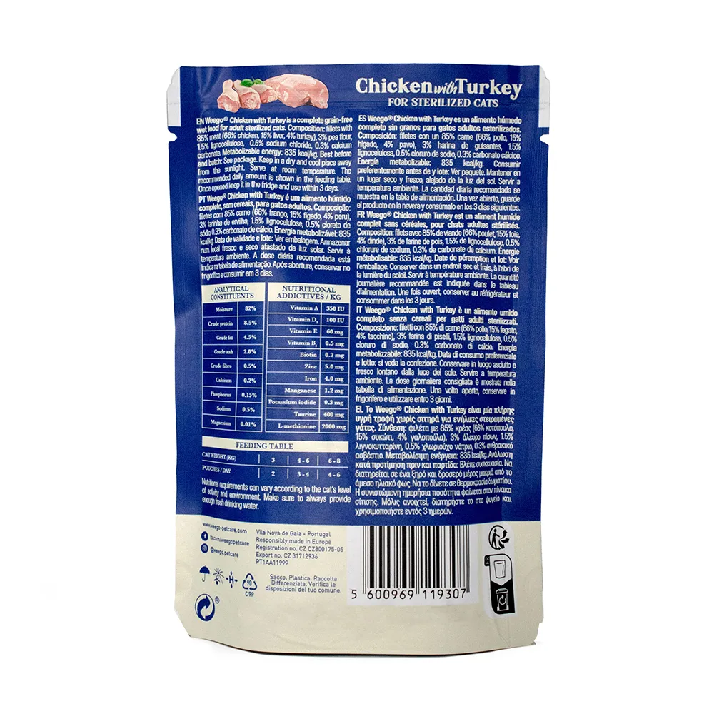 Weego Wet Cat Food Turkey for Sterilized Cats