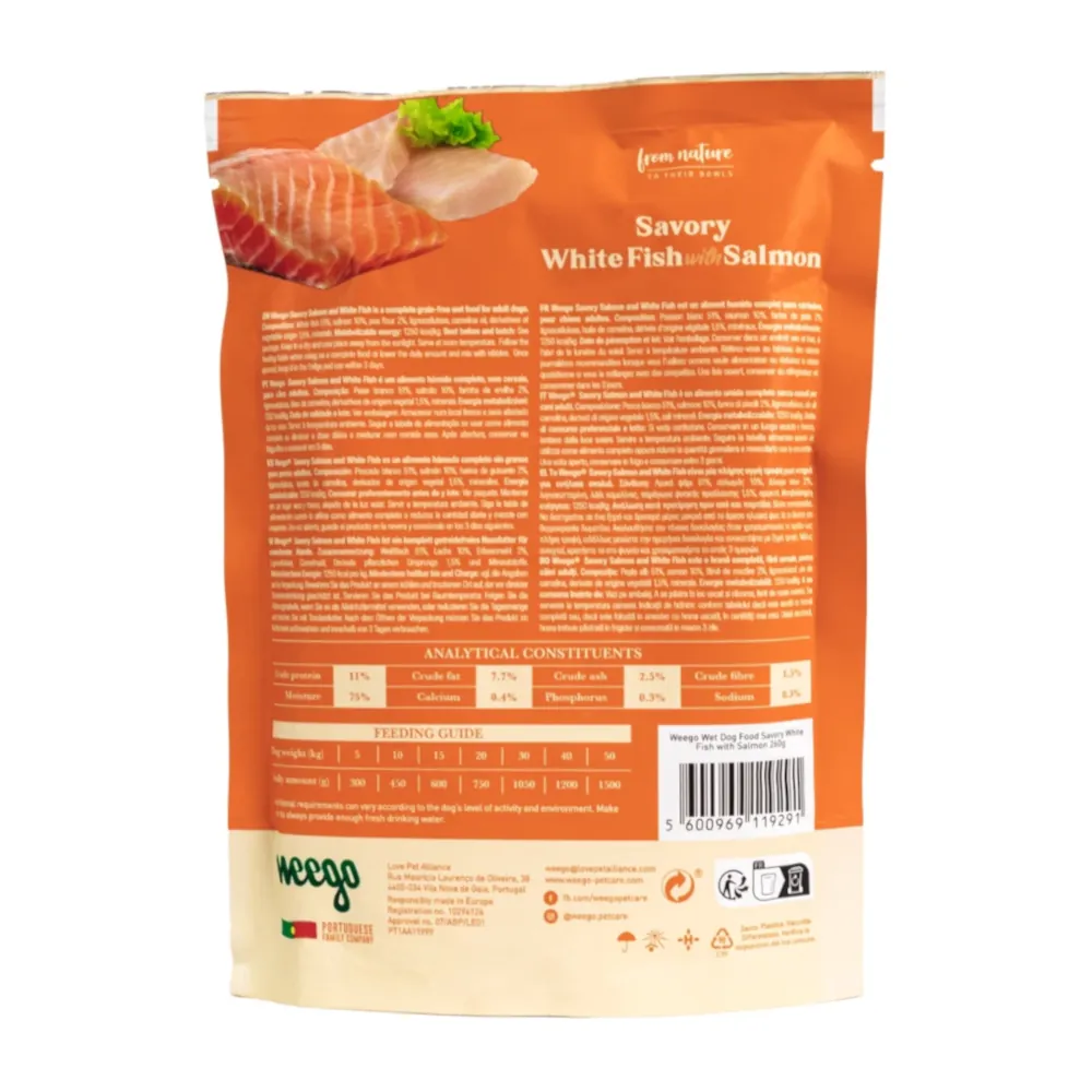 Weego Wet Dog Food Savory White Fish with Salmon