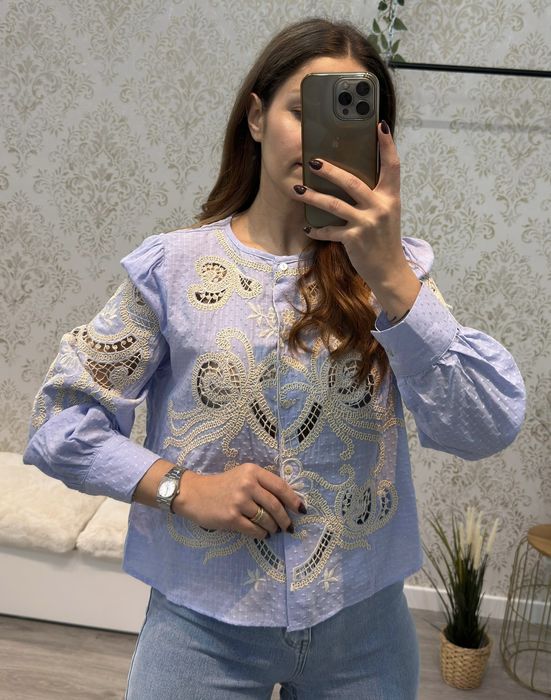 CAMISA BORDADO AZUL