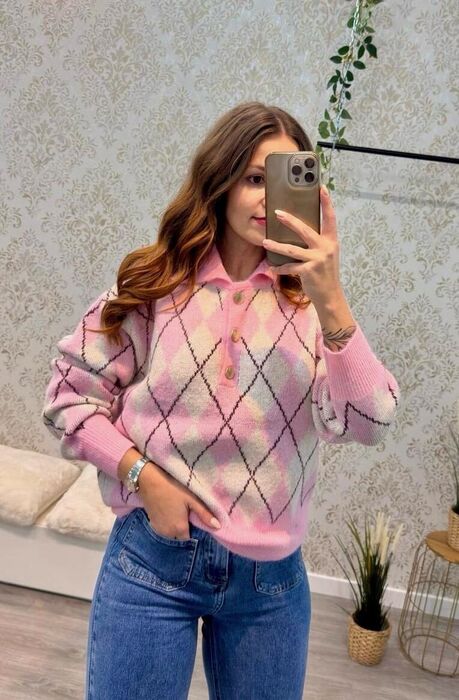 POLO ARGYL ROSA