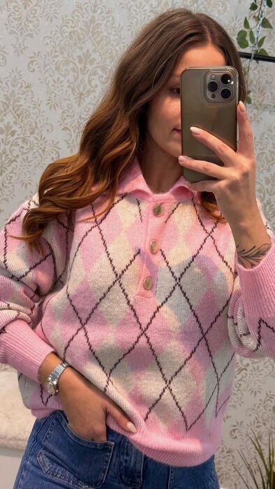 POLO ARGYL ROSA