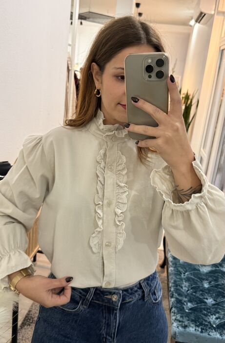CAMISA BOMBAZINE - OFF WHITE