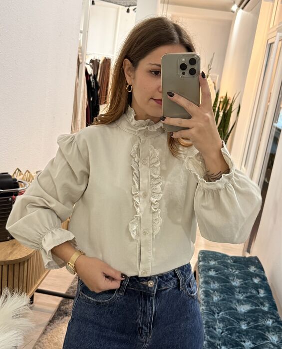 CAMISA BOMBAZINE - OFF WHITE