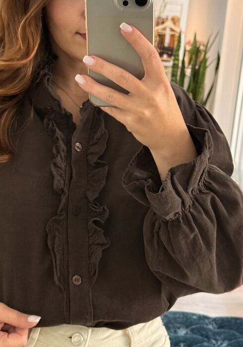 CAMISA BOMBAZINE - CASTANHA