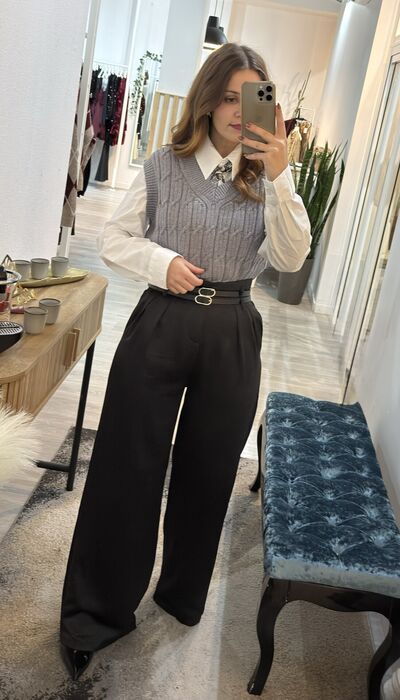 CALÇA ACETINADA PREMIUM - PRETA