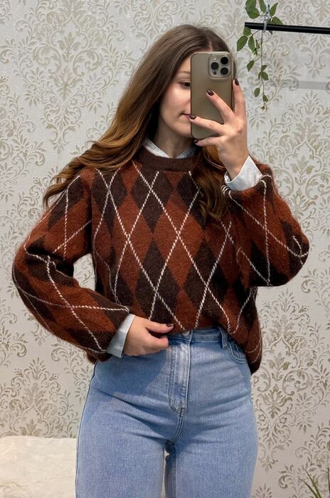 CAMISOLA ARGYLE - TERRACOTA