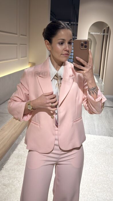 BLAZER ESTRUTURADO COM BOTÃO - ROSA