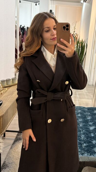 SOBRETUDO ELEGANCE - CASTANHO ESCURO