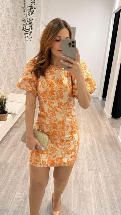 VESTIDO TEXTURA - LARANJA