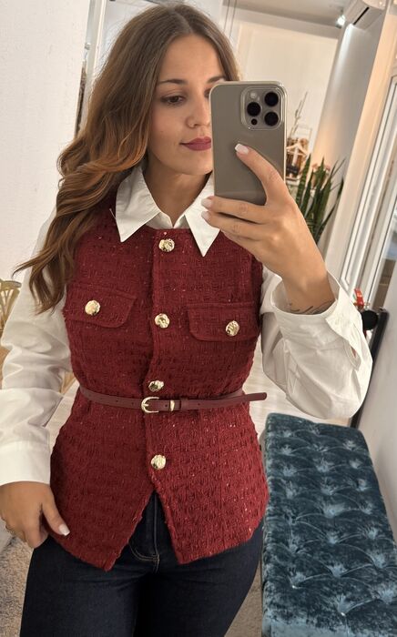 COLETE TWEED GLAM - BORDEAUX