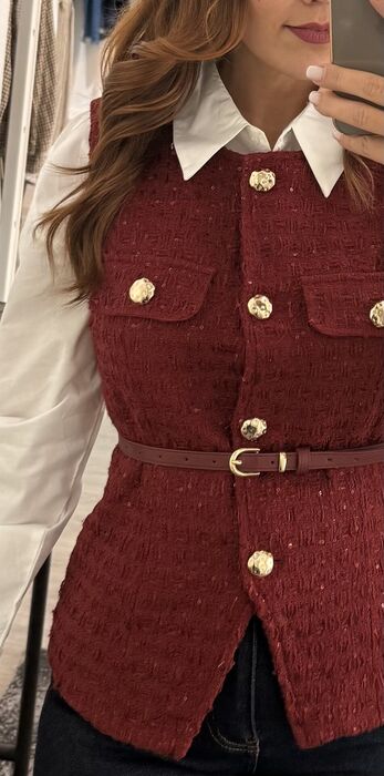 COLETE TWEED GLAM - BORDEAUX