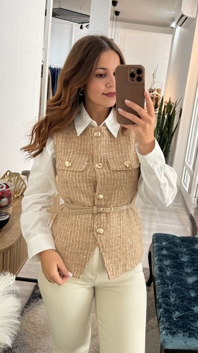 COLETE TWEED GLAM - BEGE