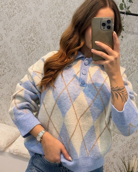 POLO ARGYLE  AZUL