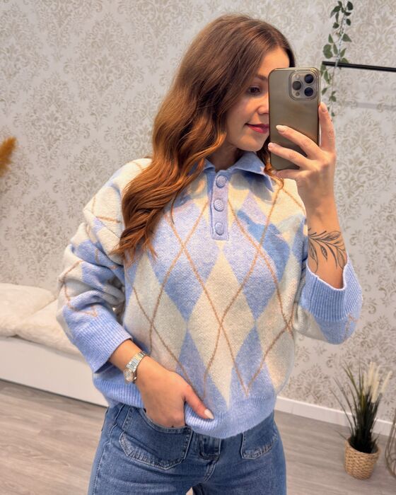 POLO ARGYLE  AZUL