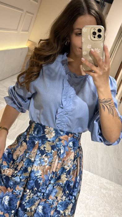 SAIA FLORAL - AZUL MARINHO