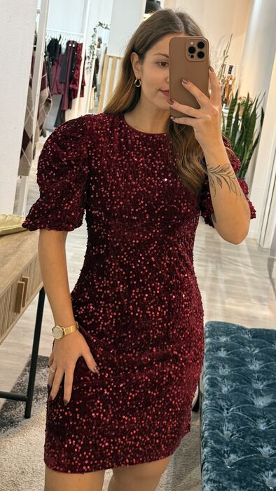 VESTIDO LANTEJOULAS - BORDEAUX