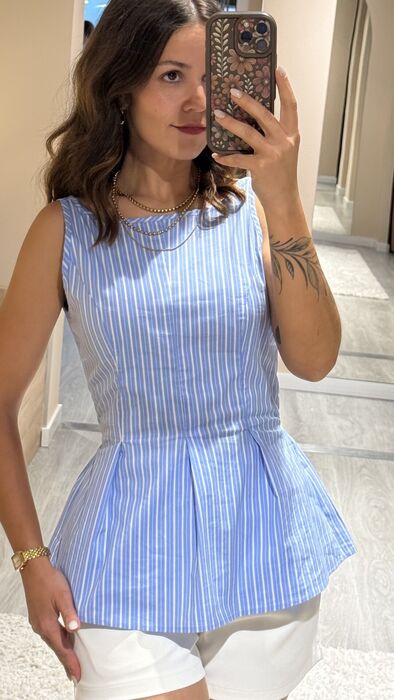 TOP RISCA AZUL
