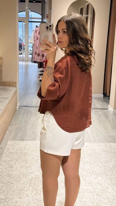 CAMISA DE LINHO - TERRACOTA