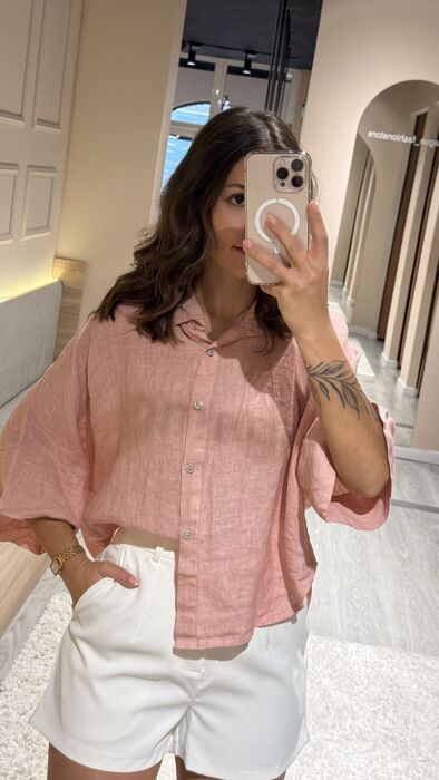 CAMISA DE LINHO - ROSA