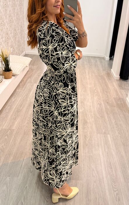 VESTIDO COM RELEVO - PRETO