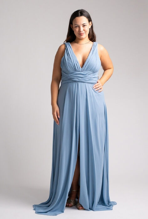 VESTIDO MARION QS - AZUL DUSTY