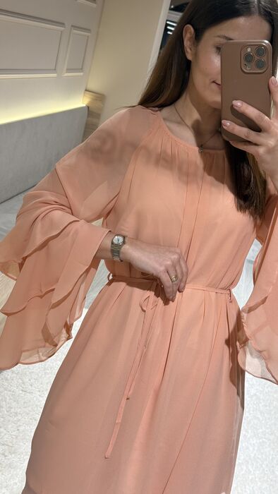 VESTIDO FLUÍDO - SALMÃO CLARO