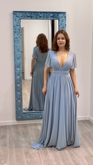 VESTIDO TACHA - AZUL DUSTY