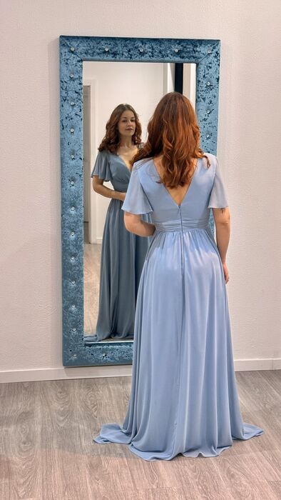 VESTIDO TACHA - AZUL DUSTY