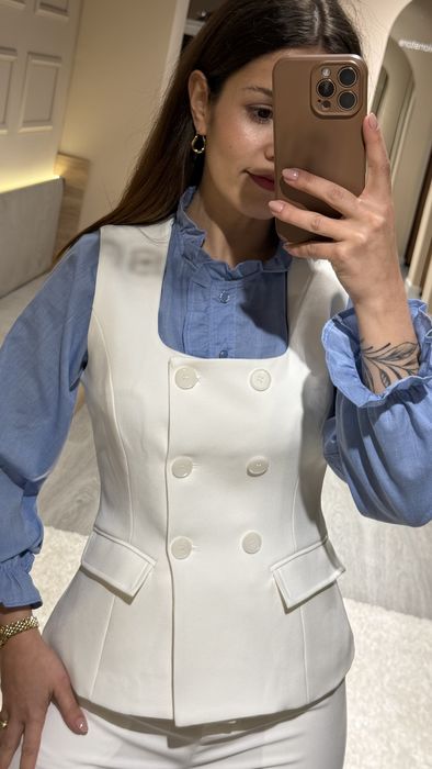 COLETE ALFAIATARIA - BRANCO
