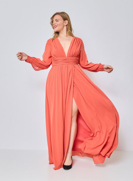 VESTIDO ROSANA QUEEN SIZE - TERRACOTA