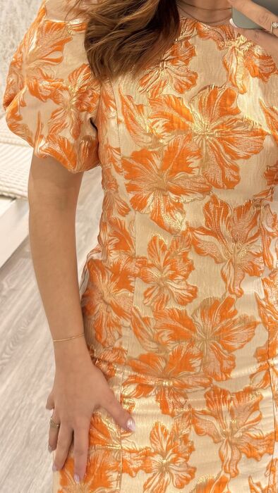 VESTIDO TEXTURA - LARANJA