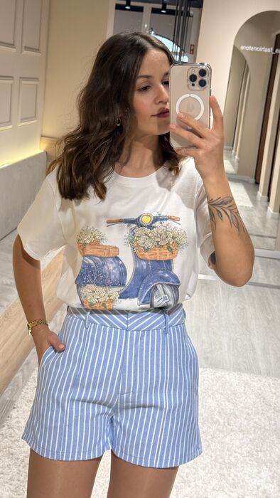 T-SHIRT VESPA - AZUL