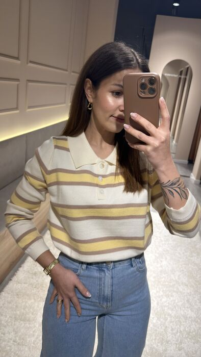 POOLO RISCA - AMARELO & BEGE
