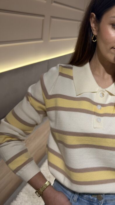 POOLO RISCA - AMARELO & BEGE
