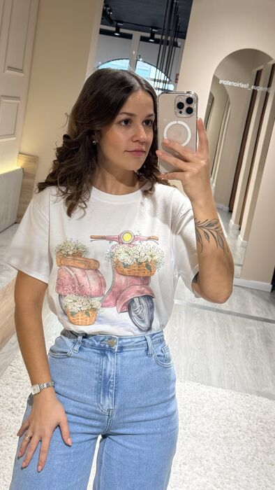 T-SHIRT VESPA - ROSA